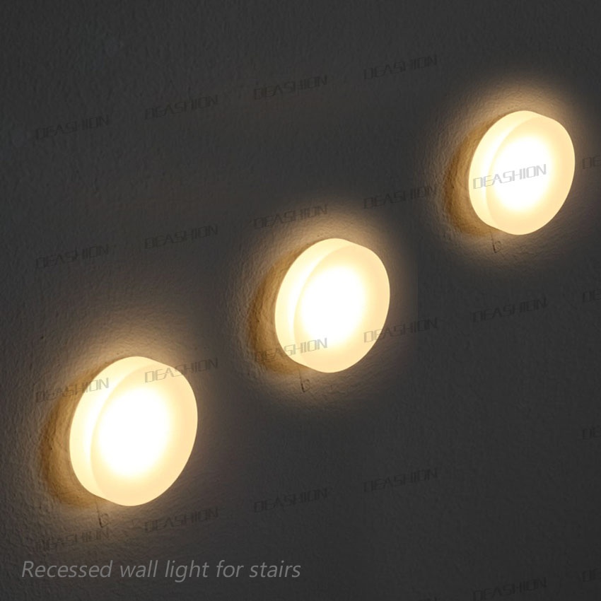 Round 1W Decorative LED Recessed Wall Light Diffuser Interior Outdoor ...